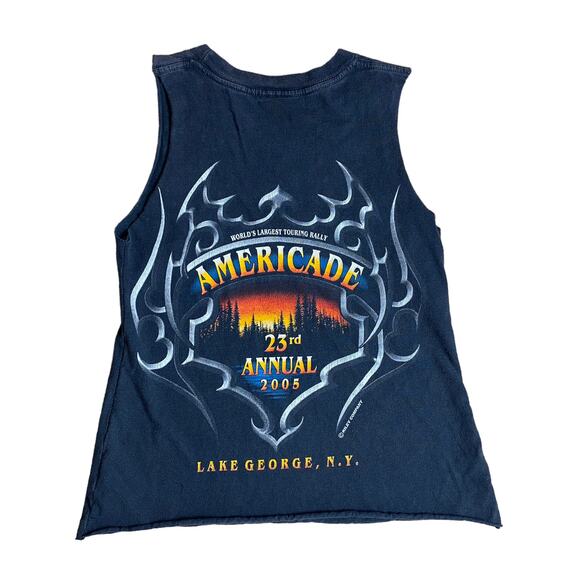 Vintage Americade Motorcycle Cutoff Tank Top - Picture 3 of 5